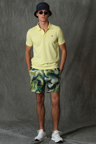 Lufian Ανδρικό μπλουζάκι Laon Sports Polo με λαιμόκοψη κίτρινο