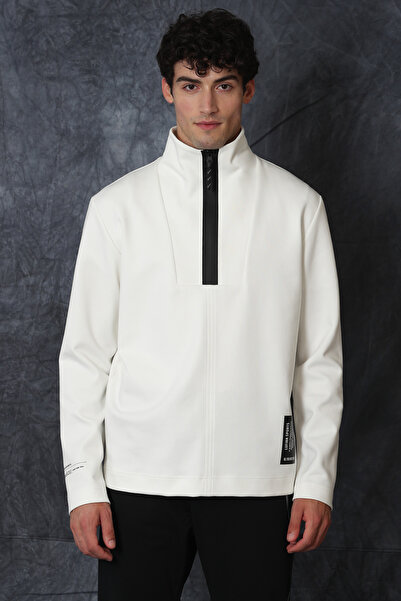 Lufian Mark Erkek Sweatshirt Kırık Beyaz