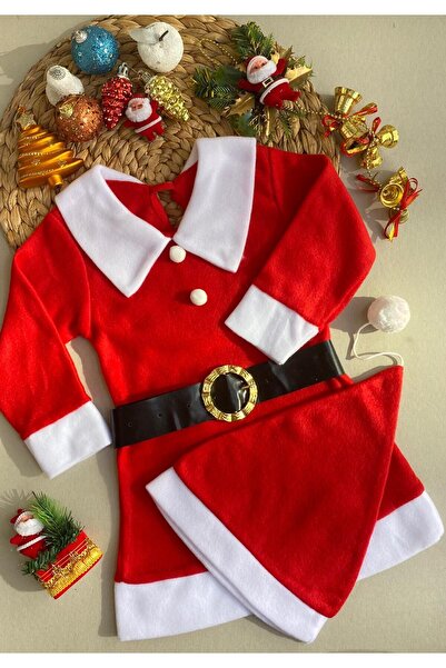ÖZÖZ BEBE زي عيد الميلاد للفتيات سانتا كلوز