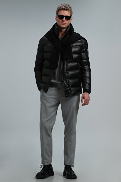 Lufian Pánský kabát Dante Goose Feather Černý