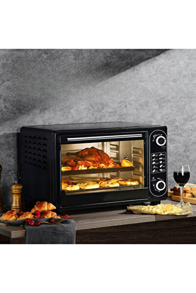 TEHNOSHOP 48L Family Oven, Fast Cooking, 2600W, Black, Temperature 250°C