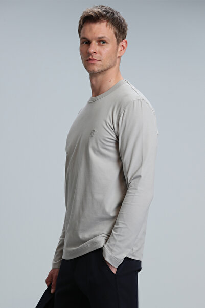 Lufian Ανδρικό μακρυμάνικο μπλουζάκι Merlin μπεζ