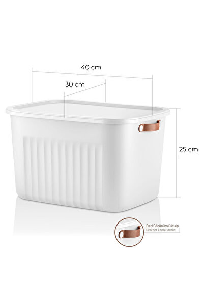 hemlife 3 Pcs Sweet Home Storage Box Jumbo Boy 20 Lt Plastic Organizer Box (Tile, Green, White)