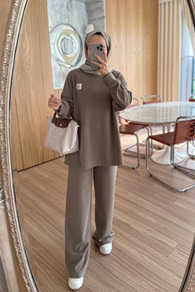 Ka Hijab Ribbed Sports Suit - Mink