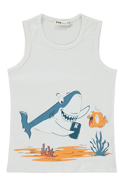 Civil Boys تي شيرت القرش مطبوع لعمر 2-5 سنوات - أبيض لعمر 2-3 سنوات