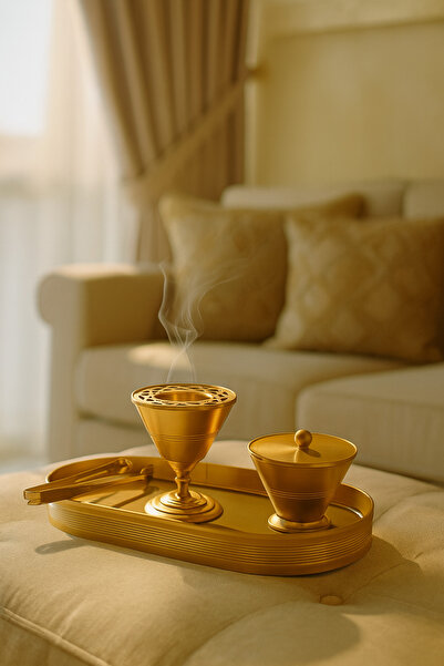 Dania 💛 طقم المبخرة والعلب الذهبية – أناقة تفوح عطراً