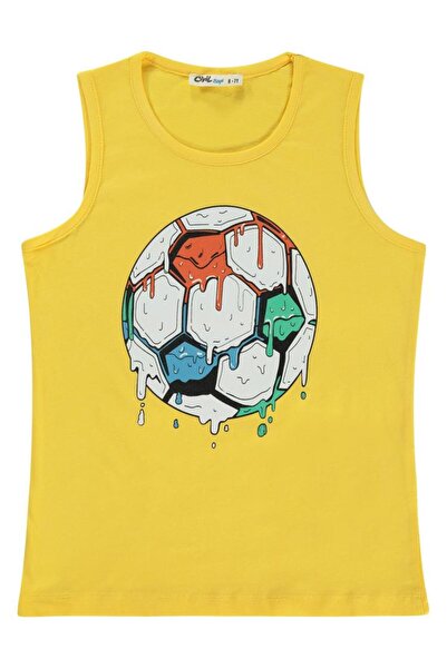 Civil Boys Tricou cu imprimeu pentru copii 6-9 ani - Galben 7-8 ani