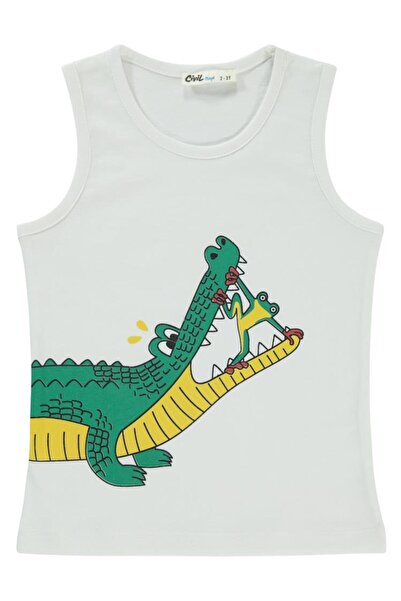 Civil Boys تي شيرت تمساح مطبوع للأعمار من 2-5 سنوات - أبيض للأعمار من 4-5 سنوات