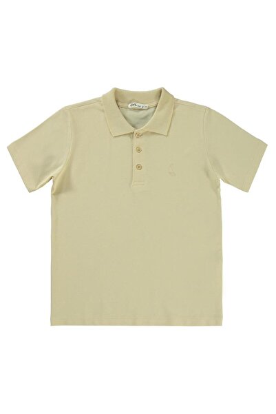 Civil Boys Sailboat Embroidered Lakos T-Shirt for Ages 10-13 - Beige 11-12 Years Old