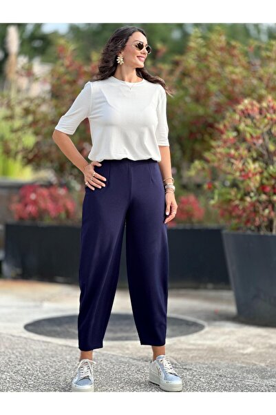 Atelier Derin Lacivert Likralı Balon Pantolon