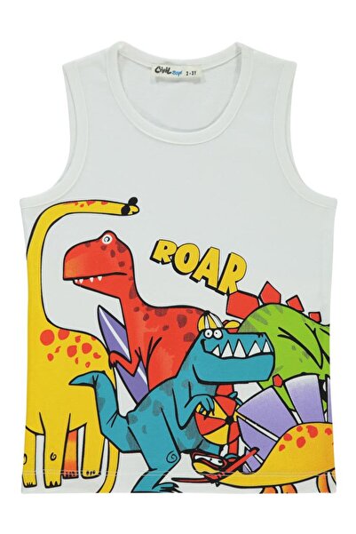 Civil Boys Μπλουζάκι με στάμπα Roar για 2-5 ετών - Λευκό 5-6 ετών