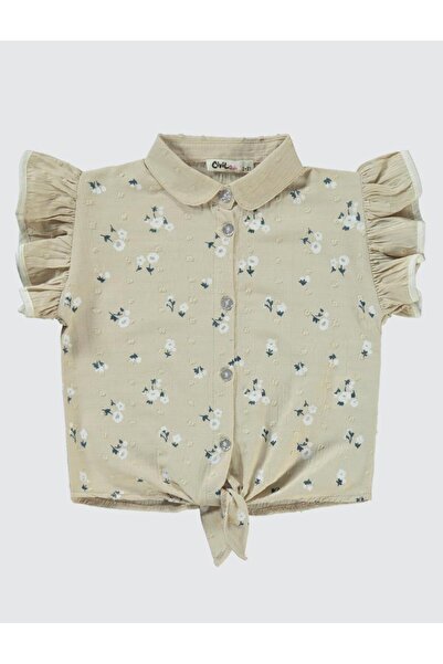 Civil Girls Flower Printed 2-5 Years Old Set - Beige4-5 Years Old