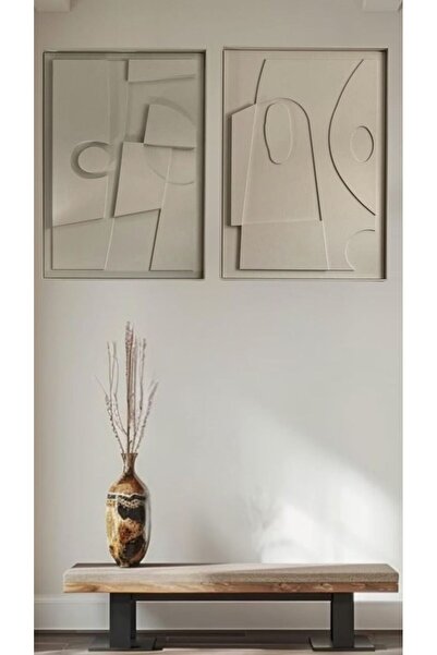 pienosanat İskandinav 3d Dokulu El Yapımı Modern Duvar Tablosu - Minimalist ...