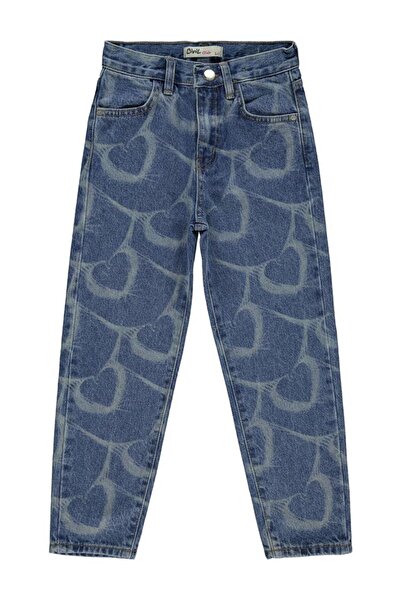 Civil Girls Heart Printed 6-9 Years Old Pants - Blue 7-8 Years Old