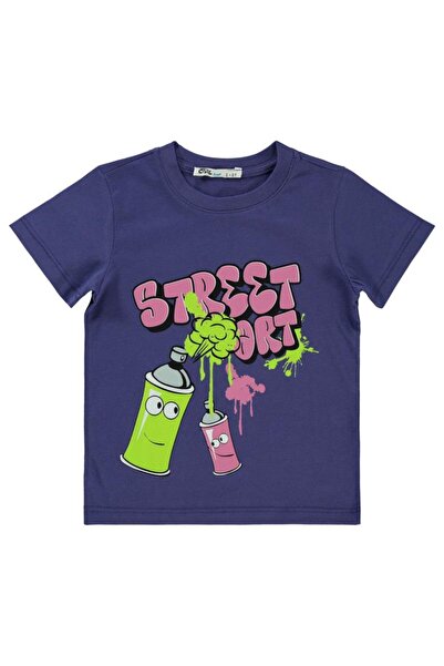 Civil Boys تي شيرت ستريت مطبوع لعمر 2-5 سنوات - أرجواني لعمر 2-3 سنوات