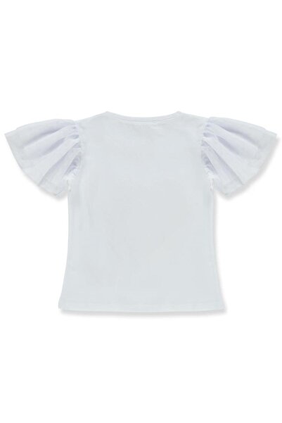 Civil Girls Tulle Sleeves Lycra Single Jersey 4-9 Years Old T-Shirt - Yellow 9-10 Years Old