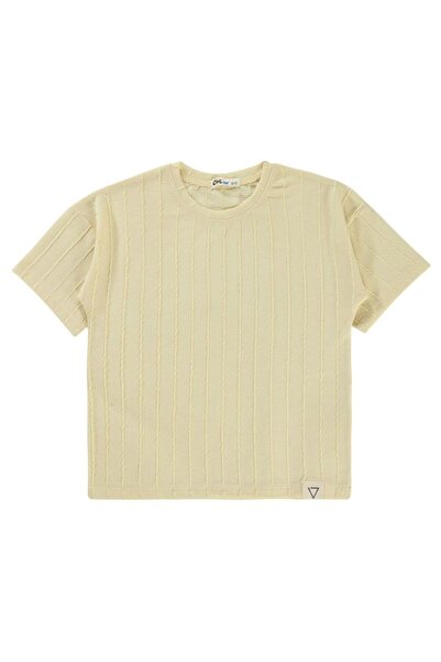 Civil Boys Self Sa deznom majica za decu 6-9 godina - bež 8-9 godina