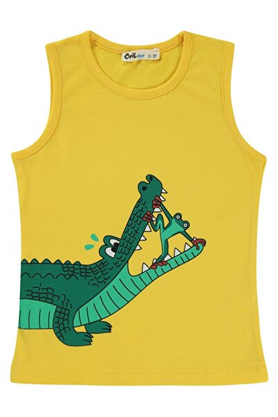 Civil Boys Crocodile Printed 2-5 Years Old T-Shirt - Yellow 3-4 Years Old