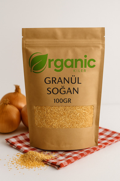 Organic Kiler Doğal Granül Soğan Tozu 100 gr – Katkısız , Koruyucusuz