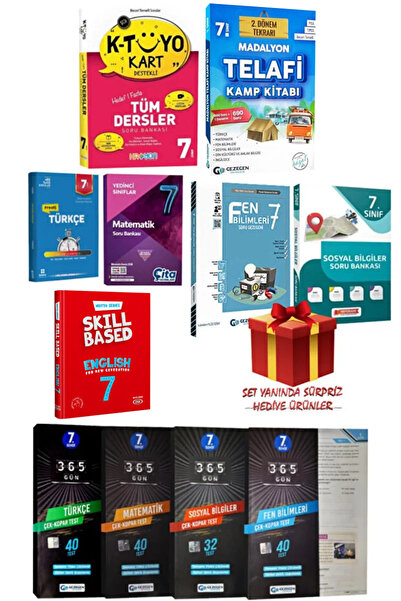Gezegen Yayıncılık 7. Sınıf Seti:Tüm Dersler Soru Bankası+Yaprak Test+7 Fun&Learn+Türkçe+Matematik+Sosyal+Fen Test