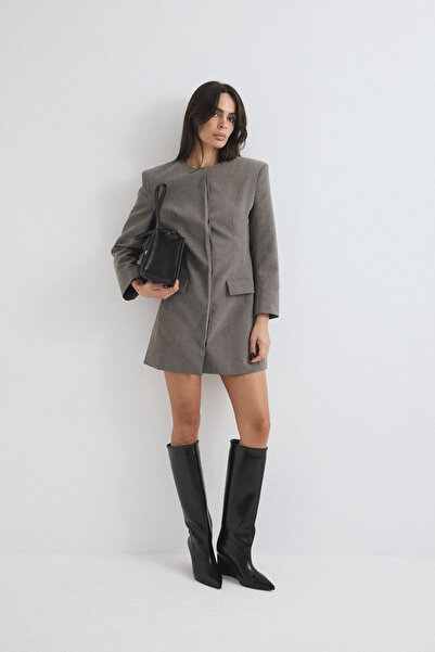 LUTVELIZADE Çizme 2517 - Sivri Burun Dolgu Topuk Siyah Kadın Çizme