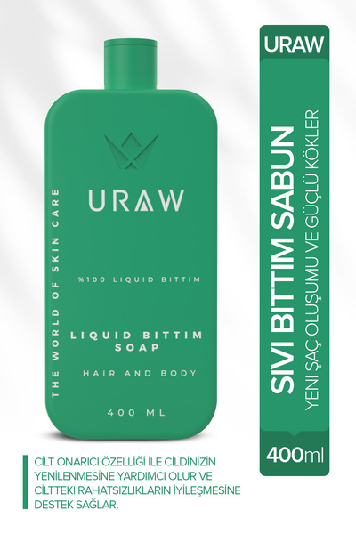 Uraw Kepeğe Karşı Etkili ve Dökülme Karşıtı Saç Bakım Şampuanı | Sıvı Bıttım Sabunu