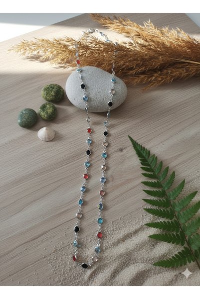NAS fashion Women's Colorful Stone Full Circle Y Necklace