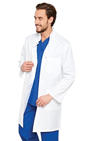 İŞMONT Doctor's Coat Men's Judge Collar with Snap Fasteners