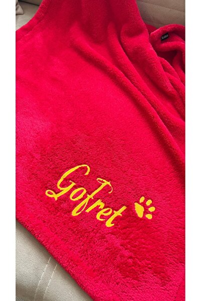 ULUBEN İsimli Vişne Kırmızı Wellsoft Kedi Köpek Yatağı Battaniyesi Yuvası Evi...