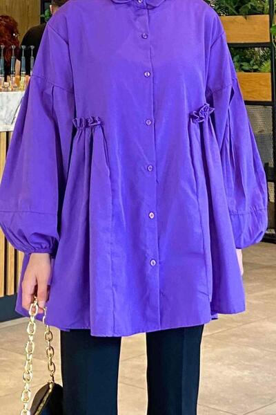 lamelif Μωβ Lopez μπαλόνι μανίκι τουνίκ