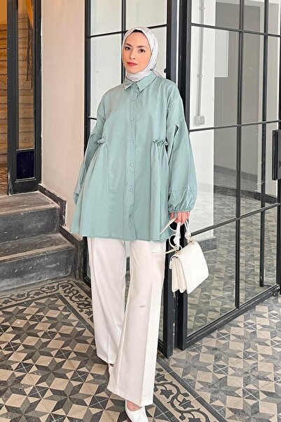 lamelif Τοπ Πράσινο Lopez Μπαλόνι Μανίκι