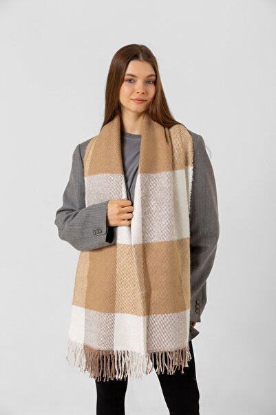 BALIENTE Γυναικείο Σάλι - Χαλύβδινο Χοντρό Φουλάρι, 58x170 εκ.