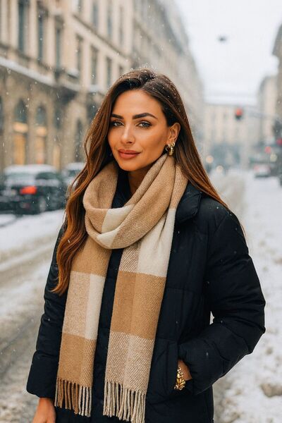 BALIENTE Γυναικείο Σάλι - Χαλύβδινο Χοντρό Φουλάρι, 58x170 εκ.