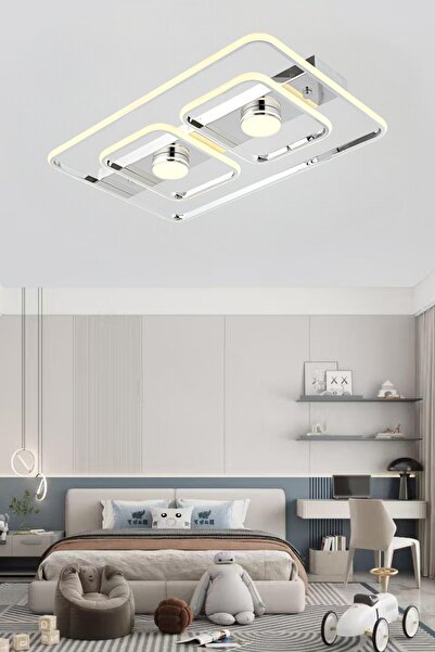 ESSLİGHT Dora 60 cm Plafonyer LED Avize 3 Renk Işık Modlu (Beyaz / Sarı / Gün Işığı)