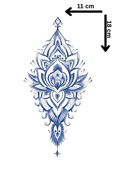 Barly 30 Gün / 1 Ay Kalıcı Lotus Figürlü Geçici Dövme Tattoo