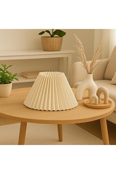 Buiva Modern Tasarım Umbrella Şapka Avize Aplik Abajur Şapkası Avize Başlığı Krem Renk Küçük Boy