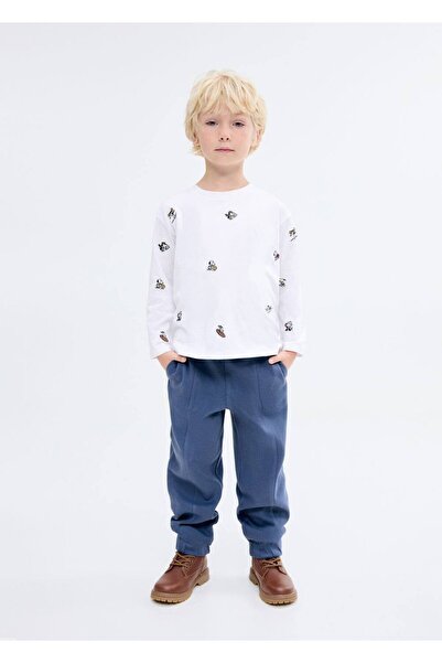 MANGO Baby Beli lastikli jogger pantolon