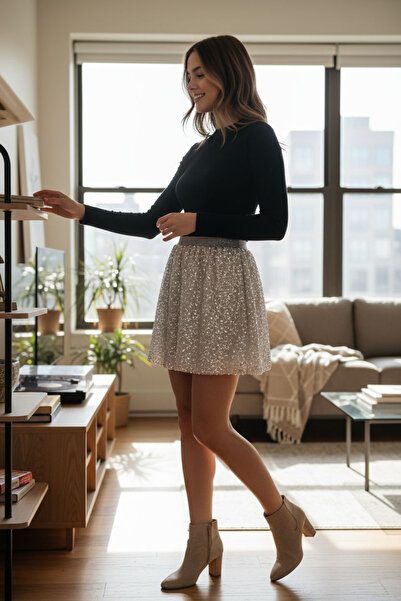 SADECE SEN DE payetli mini etek