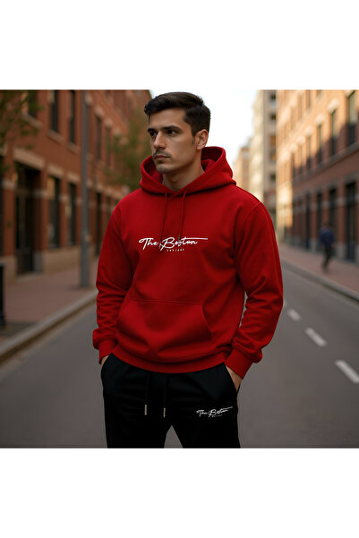 Shine Stone طقم بوسطن المطبوع بثلاث خيوط مع قلنسوة علوية وسفلية