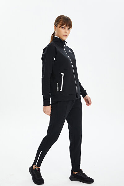 bilcee Kadın Siyah Dik Yakalı Eşofman Takımı 0693