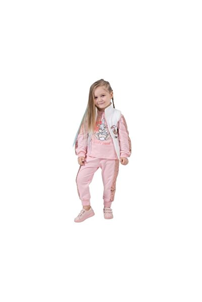 atabay Sequin Rabbit Embroidered Y Vest Set Two-Thread Three-Piece Bottom Top...