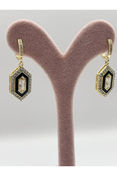 aurora dükkan Steel Zircon Stone Dangle Earrings