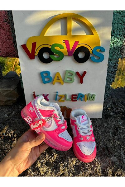 VOSVOSBABY Pembe Bar Bie Spor Ayakkabı (21NO-30NOARASI IŞIKLI-31 NO VE ÜZERİ IŞIKLI DEĞİLDİR)