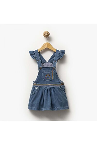 LOVE MAXX Блуза с бродерия и набори от деним, синя