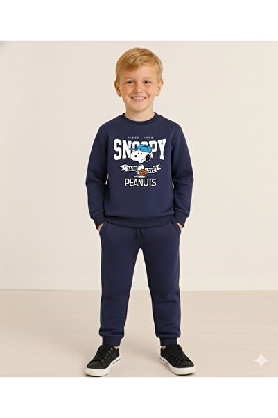 LİTTLE TORTOİSE Комплект от спортен екип / суитшърт за момчета с принт SNOOPY