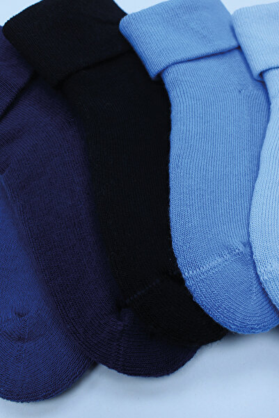 MEM SOCKS 5-Piece Organic Cotton Stitch-Free Non-Slip Towel Children-Baby Socks