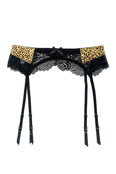 Lemila Garter belt Animal print with lace