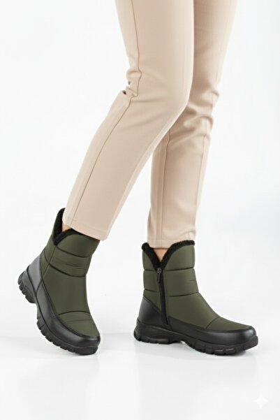 Zerenyus Snowly Чорні нековзні підошви з хутром та блискавкою, снігові чоботи