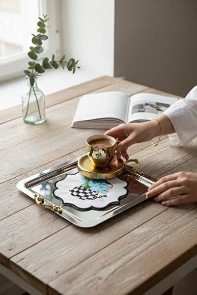 EVSTYLE Double Square Silver Tray - 2 Pieces