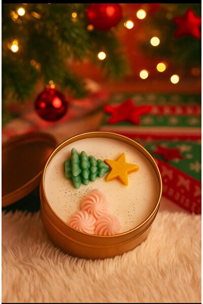 Şile Natural Doğal ve Kokulu Mum El Yapımı Yılbaşı Temalı Dekoratif Mum